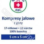 Apteczka ABC Kompresy jałowe z gazy 17-nitkowe 12-warstwowe 5×5 cm 3 szt.