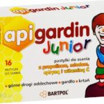 Bartpol Api-Gardin Junior – pastylki do ssania z propolisem, miodem, cytryną i witaminą C – 16 pastylek
