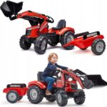 Falk traktor Massey Ferguson z łyżką i przyczepką FAL4010AM