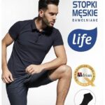 Life Męskie Bawełniane Czarne skarpetki
