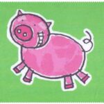 Ściereczka do okularów – zielona ze świnką