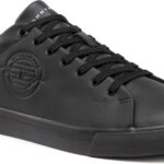 Sneakersy TOMMY HILFIGER – Corporate Logo Leather Vulc FM0FM04076 Black BDS