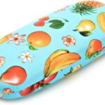 Stylion Twarde etui na okulary niebieskie w kolorowe owoce ET-109B