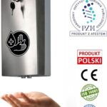 T.H. Alplast Sp. Z O.O. K. Ścienny, Wiszący Bezdotykowy Dozownik Do Płynu Dezynfekcyjnego, Stal Nierdzewna Kropelkowe