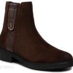 Tommy Hilfiger Botki Hardware Suede Flat Boot Fw0Fw05974 Brązowy