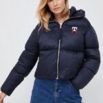 Tommy Hilfiger kurtka puchowa damska kolor granatowy zimowa