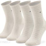 Tommy Hilfiger Zestaw 2 par wysokich skarpet damskich 100001494 Beżowy