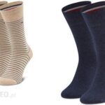 Tommy Hilfiger Zestaw 2 par wysokich skarpet męskich 100001496 Beżowy