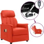 Vidaxl Elektryczny Fotel Masujący Rozkładany Czerwony Sztuczna Skóra 3098504