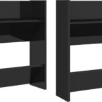 Vidaxl Półki Ścienne Na Buty 2 Szt Czarne Połysk 60X18X60 Cm 13452-806736