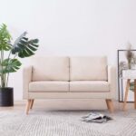 Vidaxl Sofa 2 Osobowa, Materiałowa, Kremowa 30912